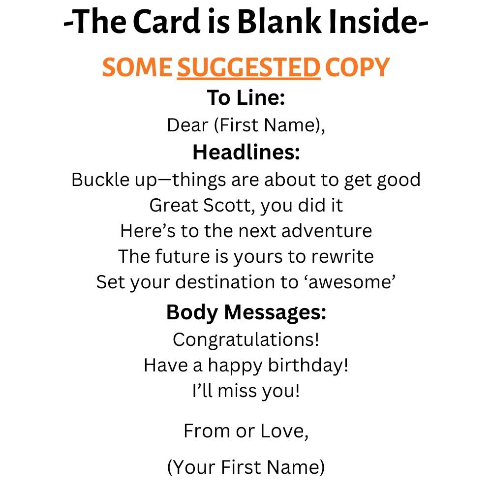 Customizable 5x7 Greeting Card - DeLorean