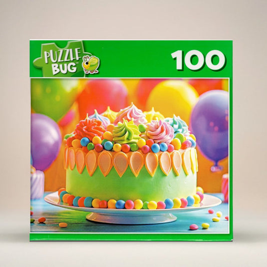 Puzzle - 100 Piece, Confetti Birthday Cake