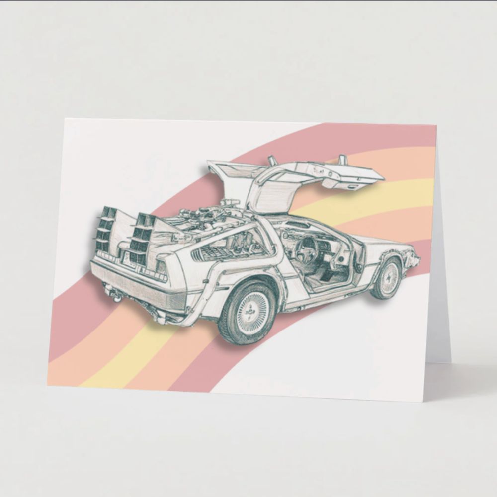 Customizable 5x7 Greeting Card - DeLorean