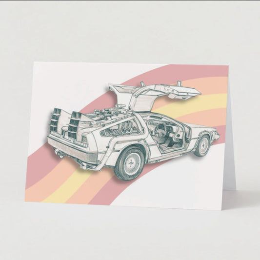 Customizable 5x7 Greeting Card - DeLorean