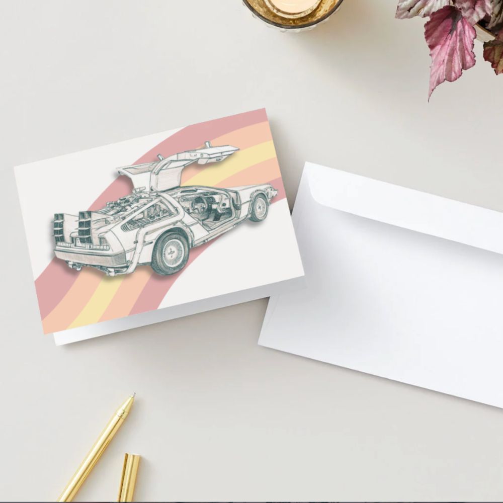 Customizable 5x7 Greeting Card - DeLorean
