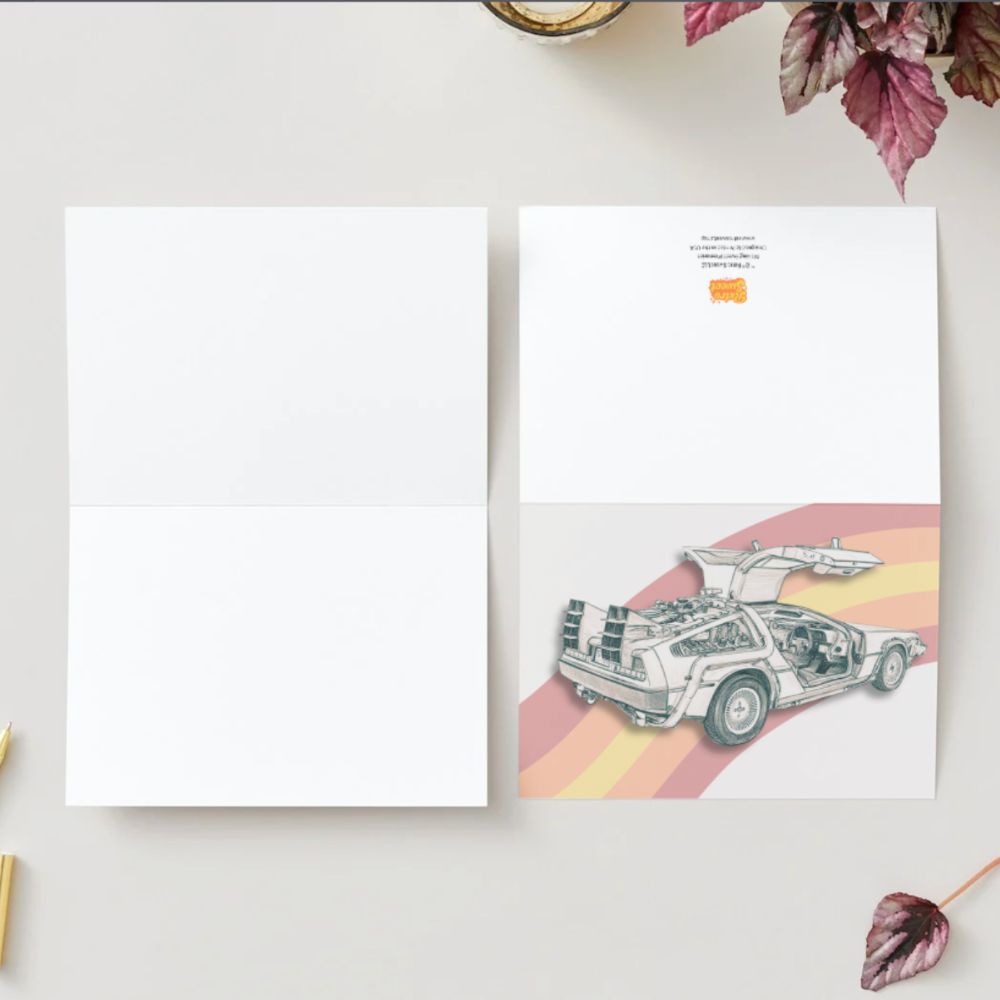 Customizable 5x7 Greeting Card - DeLorean