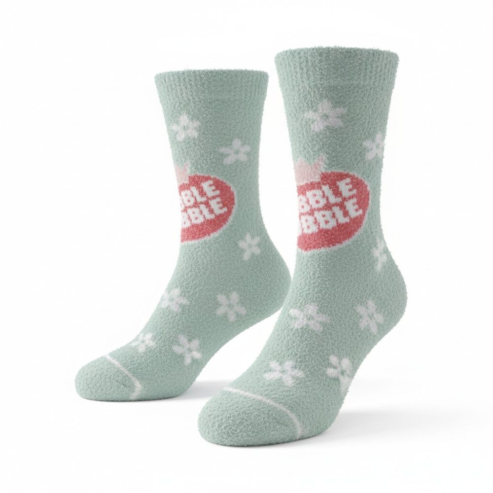 Socks - Dubble Bubble Fuzzy Soft Grey