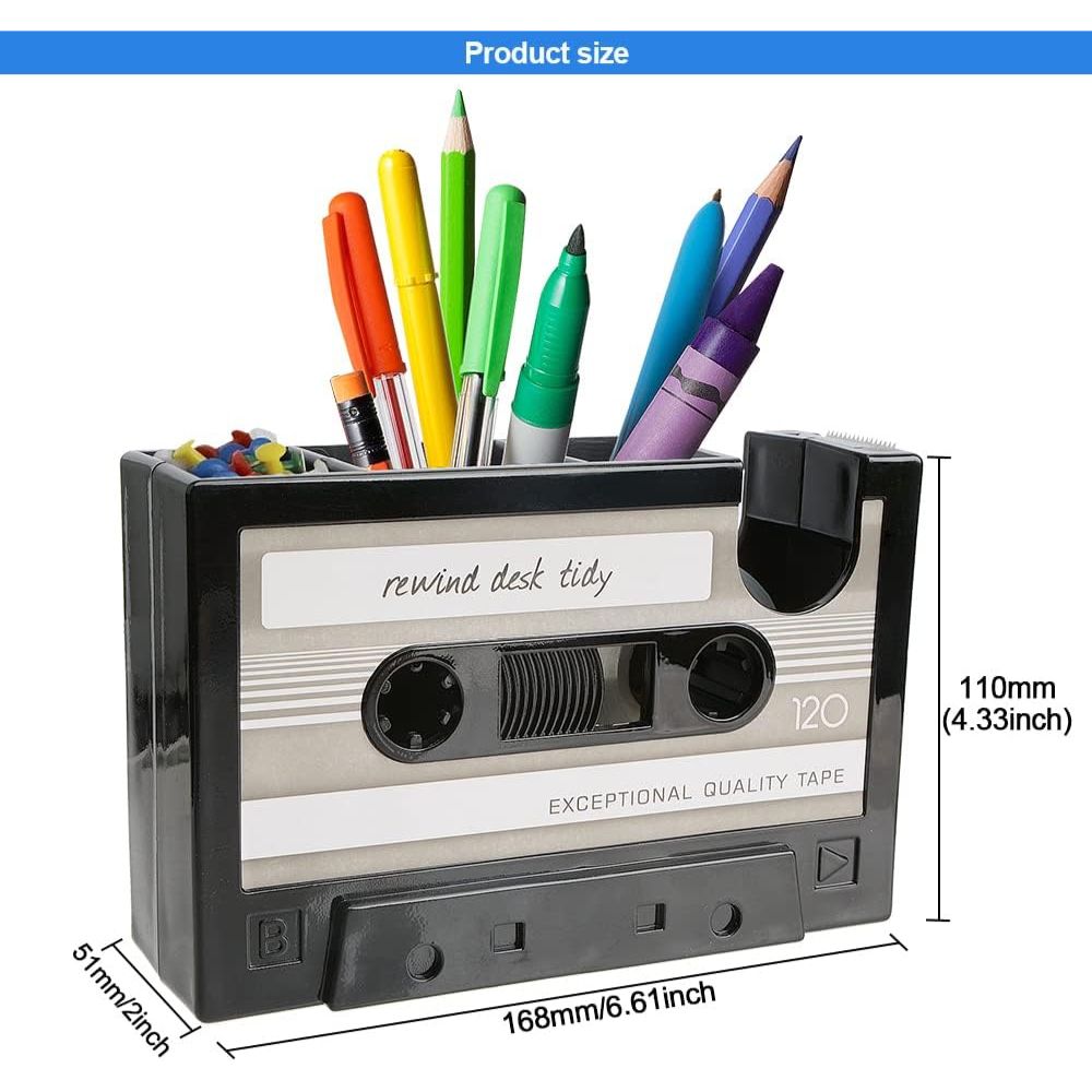 Cassette Tape Dispenser & Pen Holder