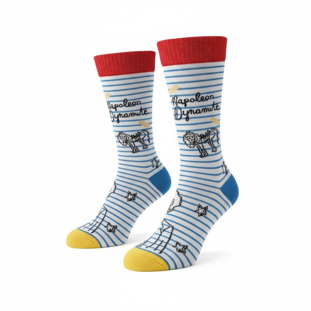 Socks - Napoleon Dynamite Striped White