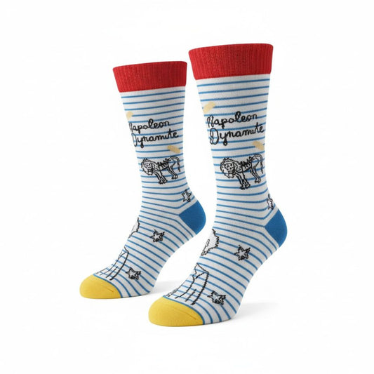 Socks - Napoleon Dynamite Striped White