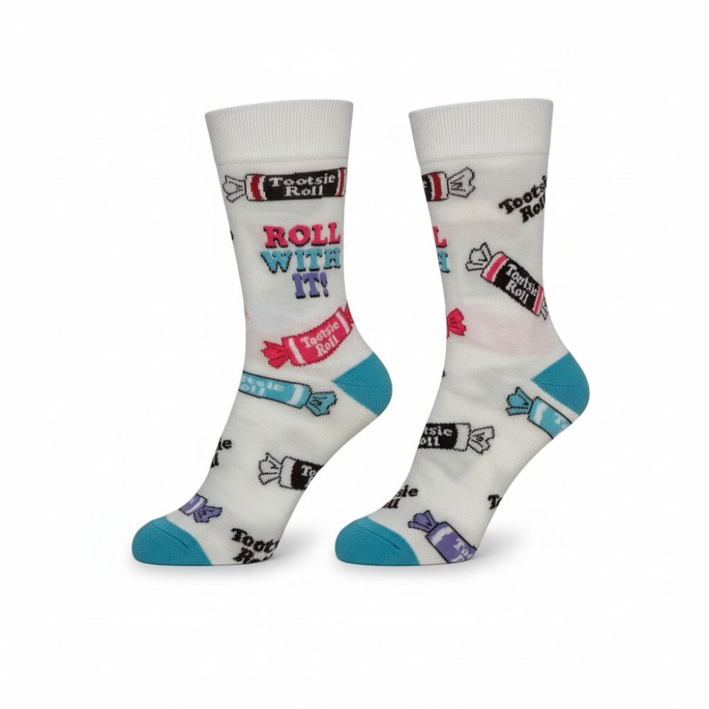 Socks - Tootsie Roll - Roll With It! White